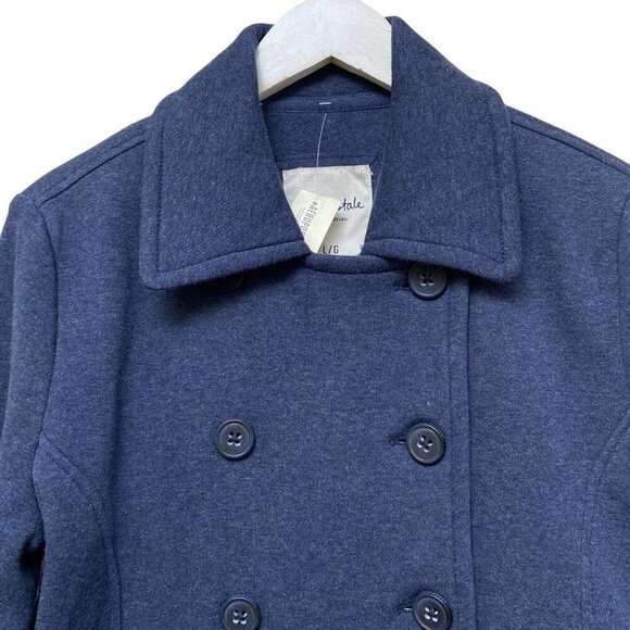 AEROPOSTALE Pea Coat M/L Womens Double Breasted Jacket Blue Knit NWT - Picture 2 of 9